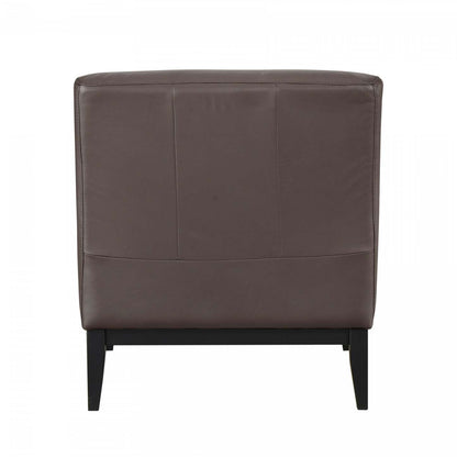 Chaise d'appoint Murdock en cuir marron foncé | Fauteuil D'appoint Murdock En Cuir Marron