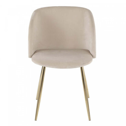 LumiSource Fran Cream Velvet Contemporary Dining Chair - Set of 2|Chaise de salle à manger contemporaine Fran en velours crème - ensemble de 2
