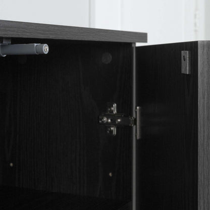 Armoires d'appoint Arum à 2 portes - Chêne noir | Armoires décoratives Arum à 2 portes - chêne noir