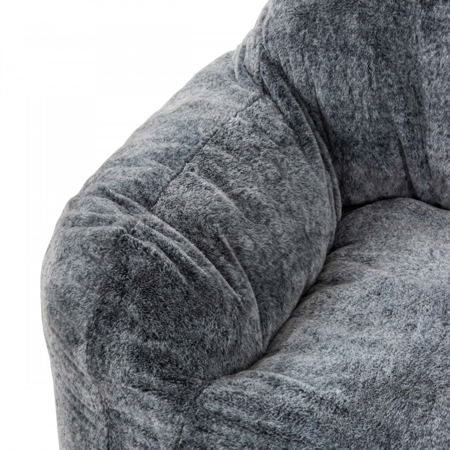 Sealy Tore Faux Fur High Density Foam Bean Bag Chair - Blue|Fauteuil poire Tore de Sealy en fausse fourrure avec mousse à mémoire de forme