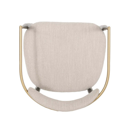 Ensemble de 2 chaises de salle à manger Mila avec tissu rembourré et structure en métal - Beige et noir | Ensemble De 2 Chaises De Salle À Manger Mila Avec Revêtement En Tissu Et Structure En Métal - Beige Et Noir