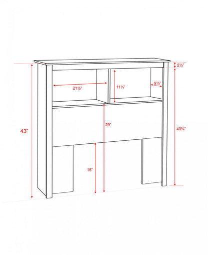 Tête de lit bibliothèque simple - Blanc|Tête de lit bibliothèque pour lit simple - blanche
