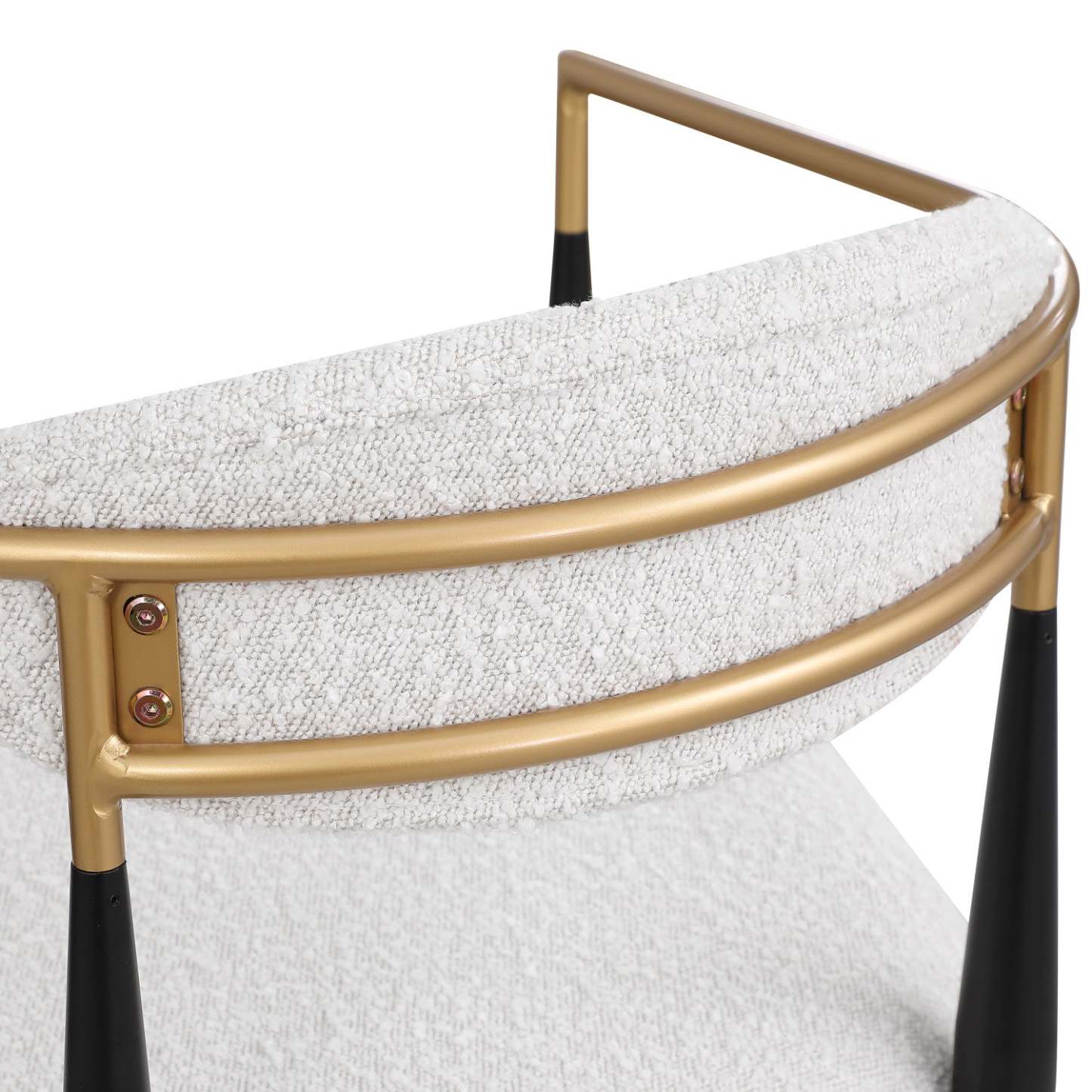 Ensemble de 2 chaises de salle à manger Mila avec tissu rembourré et structure en métal - Blanc et noir | Ensemble De 2 Chaises De Salle À Manger Mila Avec Revêtement En Tissu Et Structure En Métal - Blanc Et Noir