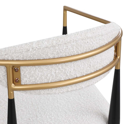 Ensemble de 2 chaises de salle à manger Mila avec tissu rembourré et structure en métal - Blanc et noir | Ensemble De 2 Chaises De Salle À Manger Mila Avec Revêtement En Tissu Et Structure En Métal - Blanc Et Noir