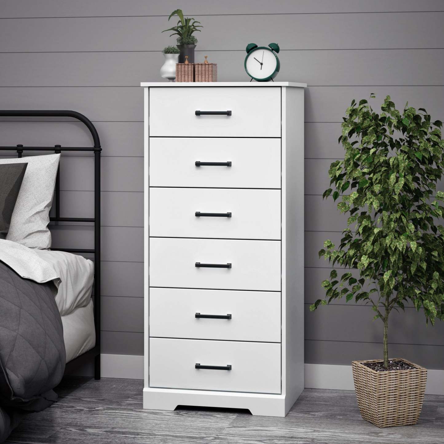 Prepac Rustic Ridge 23.75 6-Drawer Chest - White|Commode verticale Rustic Ridge de Prepac de 23,75 po à 6 tiroirs - blanche
