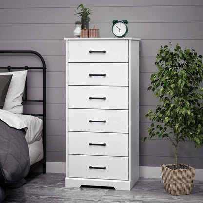 Prepac Rustic Ridge 23.75 6-Drawer Chest - White|Commode verticale Rustic Ridge de Prepac de 23,75 po à 6 tiroirs - blanche