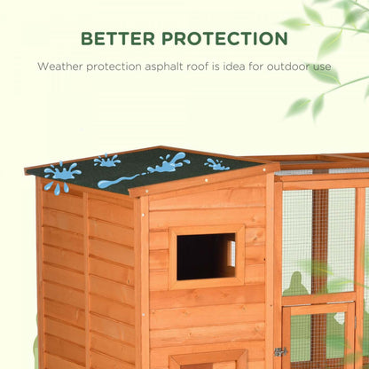 Pawhut Grande Catio Enclos Extérieur Pour Chats Résistant aux Intempéries Maison Pour Chats Avec Condo, Chat En Bois Intérieur