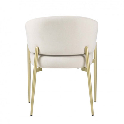 Jeremy Lot de 2 chaises de salle à manger modernes avec chaises d'appoint rembourrées en tissu et structure en métal, beige | Jeremy Chaises De Salle A Manger Modernes, Ensemble De 2, Chaises Laterales Tapisees En Tissu Avec Structure Métallique, Beige