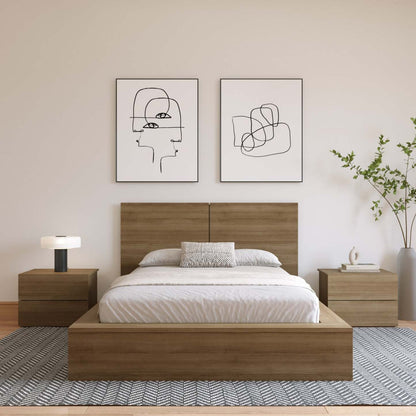 Nordika James Full Headboard - Brown Oak|Tête de lit James Nordika - chêne brun