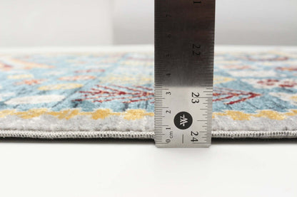 Tapis bleu gypsy lavable en machine - 8'0 x 10'0|Carpette Gypsy bleue lavable à la machine - 8'0 x 10'0|D86FVNZV