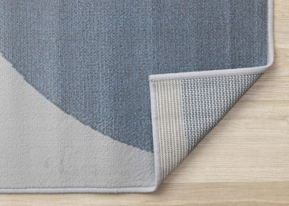 Forte Blue Grey White Half-Circles Geometric Area Rug - 5'3 x 7'5|Tapis géométrique en demi-cercles bleu, gris et blanc Forte - 5 pi 3 po x 7 pi 5 po