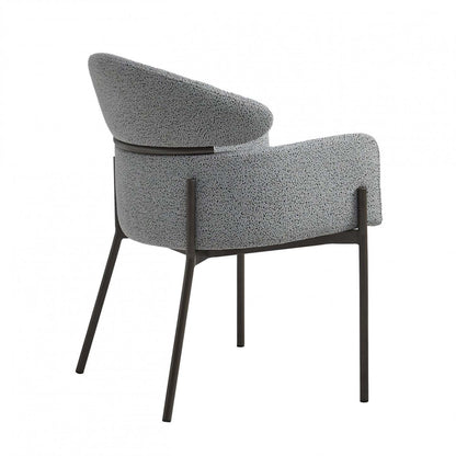 Fanny Chaises De Salle À Manger Modernes, Lot De 2, Assise Tapissée En Tissu Avec Structure Métallique, Gris