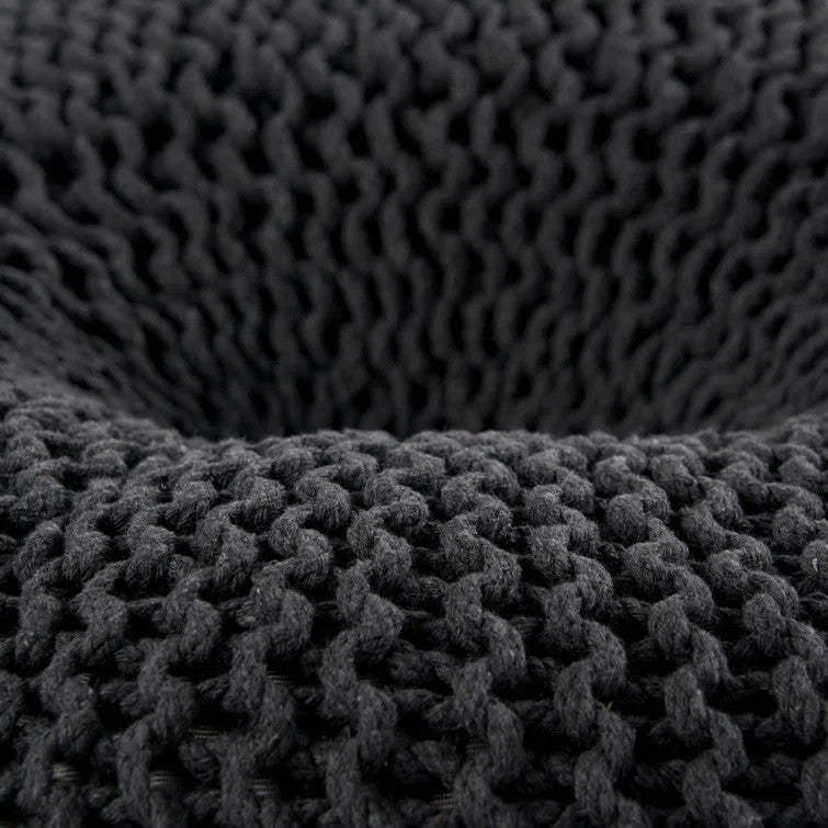 Pouf Rembourré Murphy, 100 % Coton - Noir | Murphy Upholstered Pouf,100% Cotton - Black