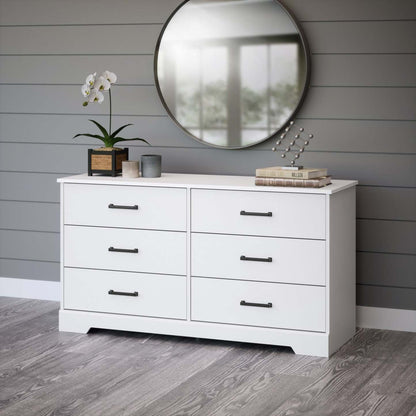 Prepac Rustic Ridge Farmhouse 6-Drawer Dresser - White|Commode champêtre Rustic Ridge de Prepac à 6 tiroirs - blanche