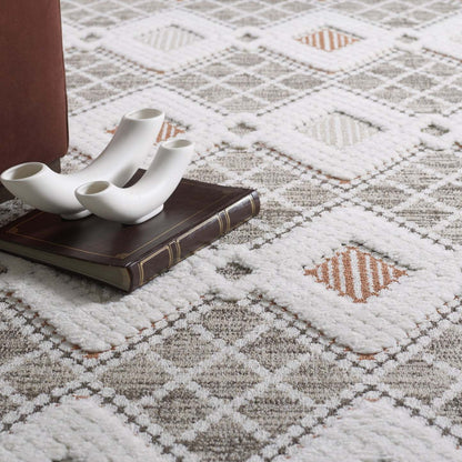 Carpette à poil long Quinto Twinkle orange - 2 pi 7 po x 8 pi