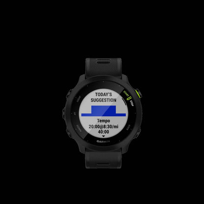 Garmin Forerunner® 55 Montre De Course Gps Intelligente - Suivi Des Sports Et De La Condition Physique, Résistante À L'eau - Noir