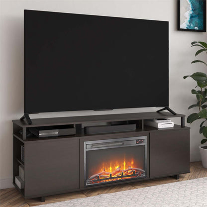 Ameriwood Home Mason Electric Fireplace TV Stand for TVs up to 65 - Espresso|Meuble pour téléviseur Mason d'Ameriwood Home avec foyer électrique pour téléviseurs jusqu'à 65 po - espresso