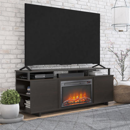 Ameriwood Home Mason Electric Fireplace TV Stand for TVs up to 65 - Espresso|Meuble pour téléviseur Mason d'Ameriwood Home avec foyer électrique pour téléviseurs jusqu'à 65 po - espresso