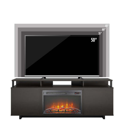 Ameriwood Home Mason Electric Fireplace TV Stand for TVs up to 65 - Espresso|Meuble pour téléviseur Mason d'Ameriwood Home avec foyer électrique pour téléviseurs jusqu'à 65 po - espresso
