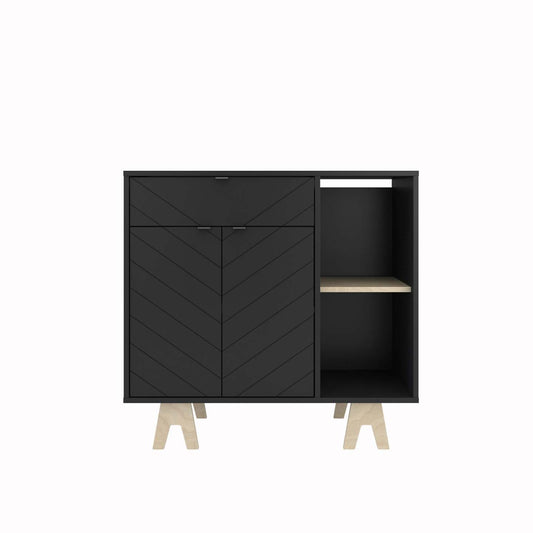 Nordika Armoire d'appoint Gossip - Noir | Armoire décorative Gossip Nordika - noire | D08HU2D5