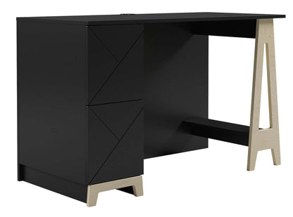 Bureau à 2 tiroirs Nordika Atypik - Noir | Bureau Atypik Nordika à 2 tiroirs - noir | D08H5671