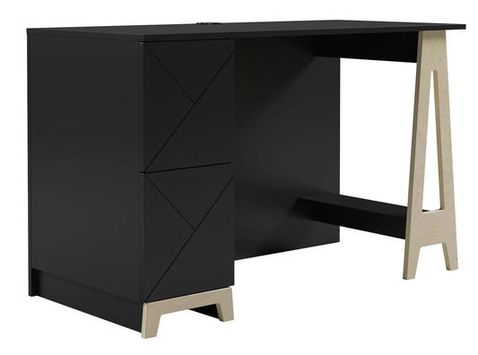 Bureau à 2 tiroirs Nordika Atypik - Noir | Bureau Atypik Nordika à 2 tiroirs - noir | D08H5671