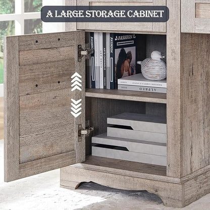 Bureau d'angle en bois style ferme, 60 pouces, pour ordinateur