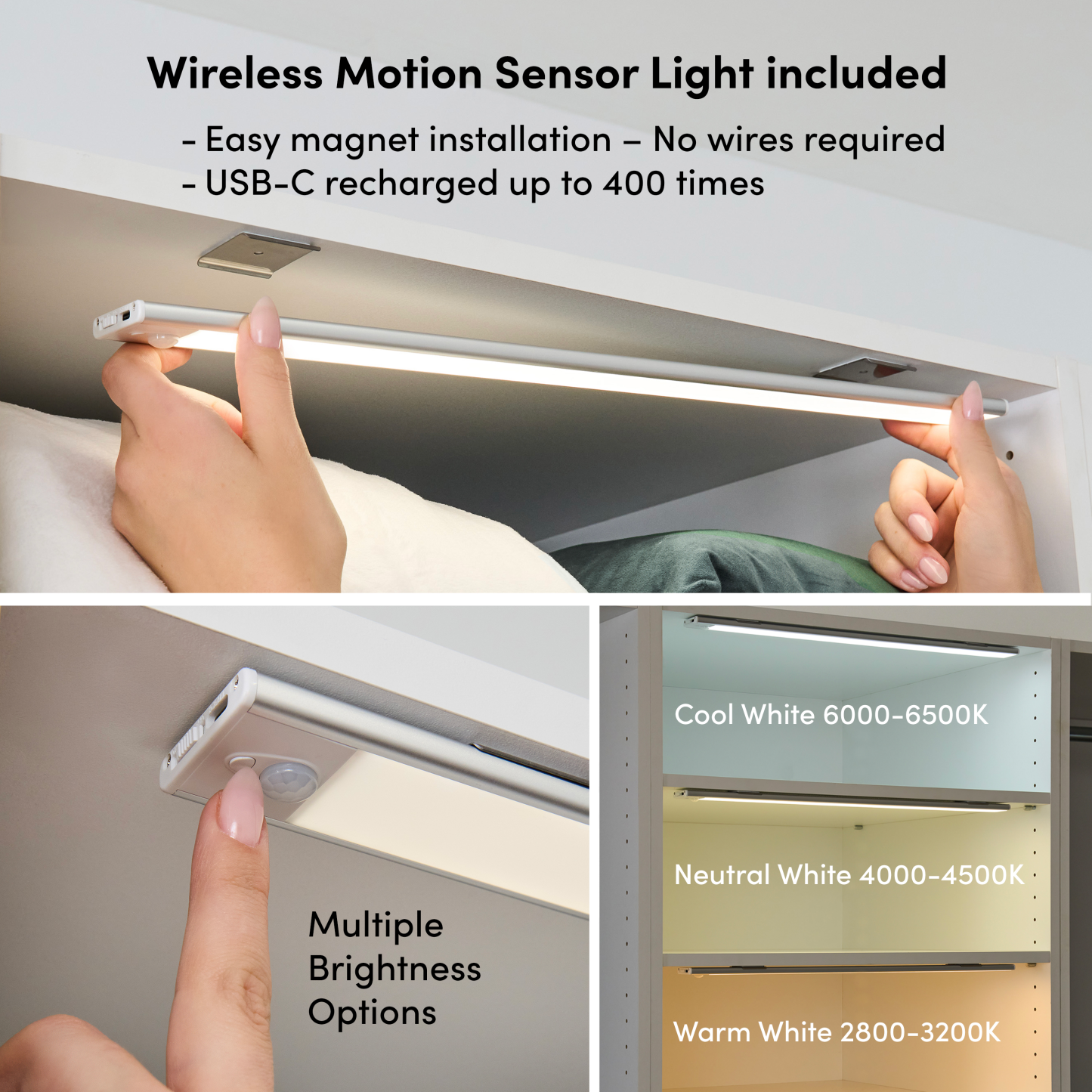 Système de pièce-penderie modulaire Florence de Bestar de 71 po avec éclairage à DEL et rangement - blanc