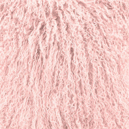 Oreiller décoratif en peau de mouton de Mongolie - Rose|Coussin décoratif Mogolian en peau de mouton de Mongolie - rosé|636570DP