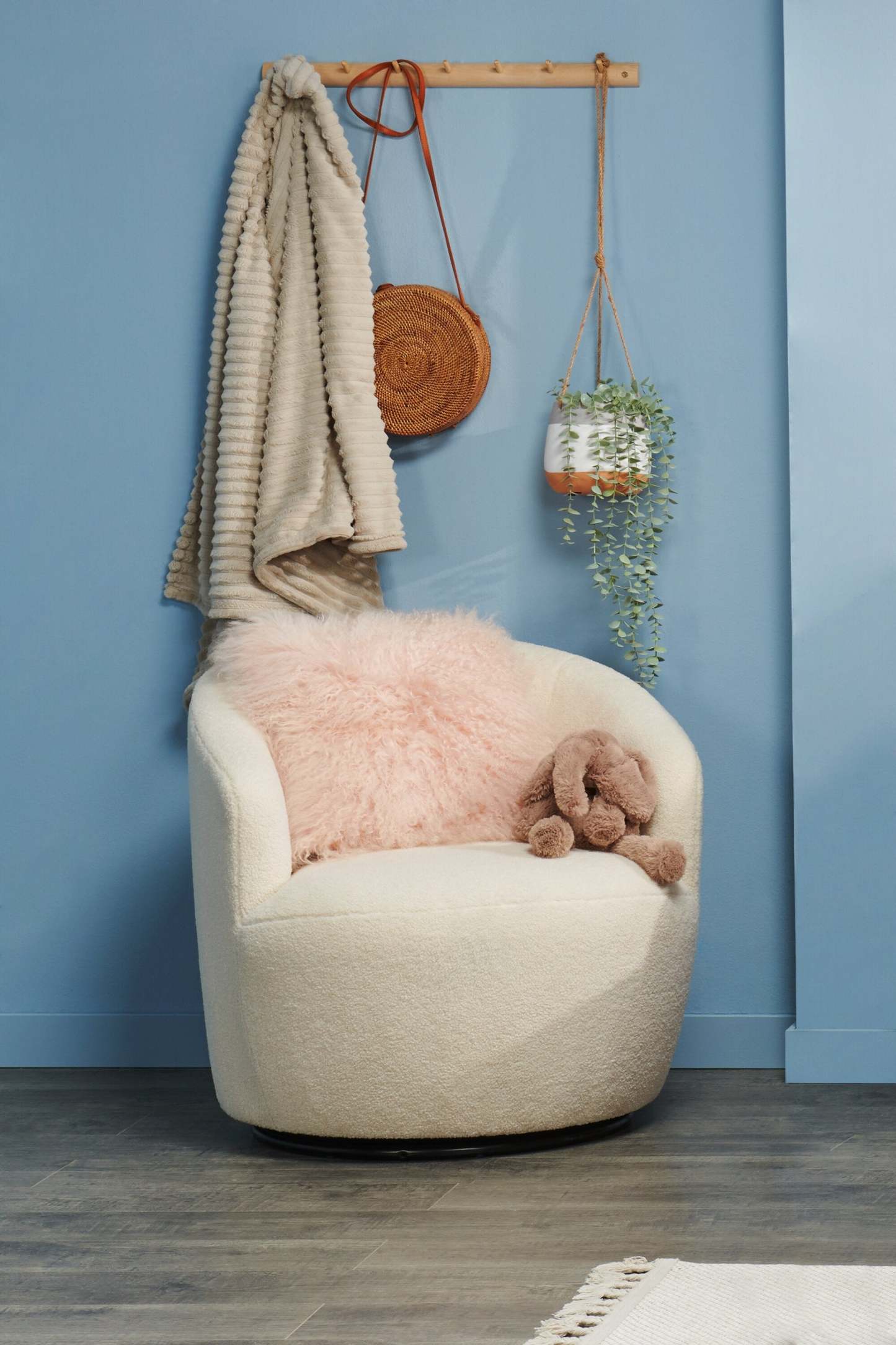 Oreiller décoratif en peau de mouton de Mongolie - Rose|Coussin décoratif Mogolian en peau de mouton de Mongolie - rosé|636570DP