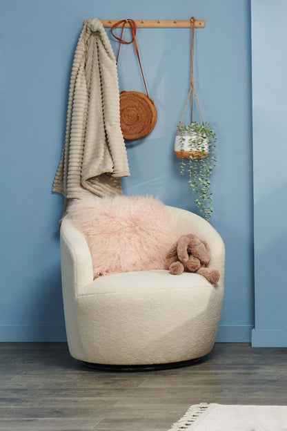 Oreiller décoratif en peau de mouton de Mongolie - Rose|Coussin décoratif Mogolian en peau de mouton de Mongolie - rosé|636570DP