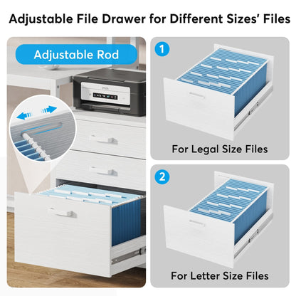 Bureau d'ordinateur 63 avec support pour écran, bureau ergonomique pour bureau à domicile avec tiroirs et classeur