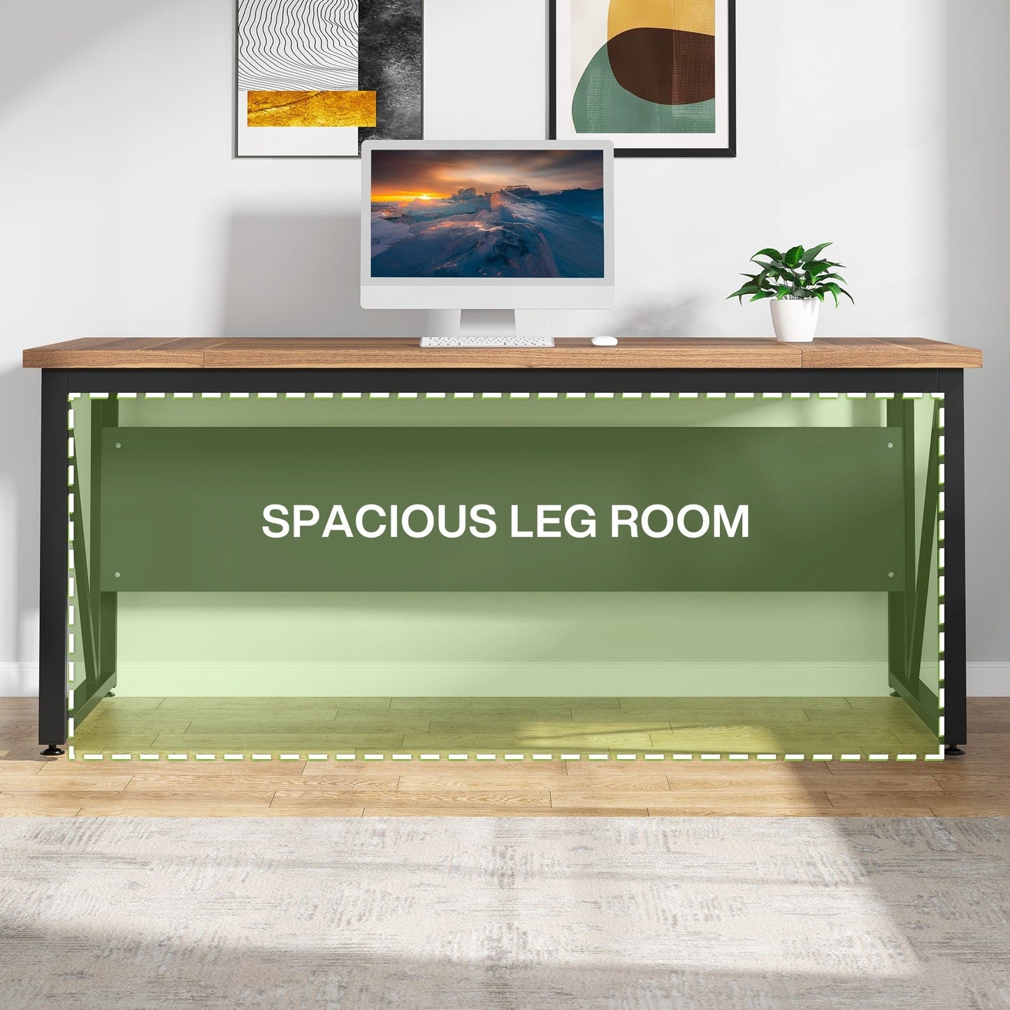 Bureau d'ordinateur en forme de L de 63 pouces avec caisson latéral de 47 pouces, ensemble de bureau de direction pour bureau à domicile