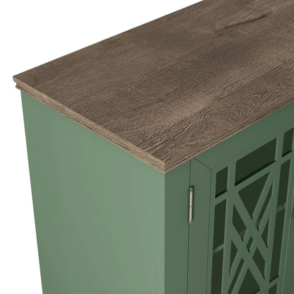 Buffet/meuble d'appoint de cuisine en bois de style vintage - Largeur : 63 pouces