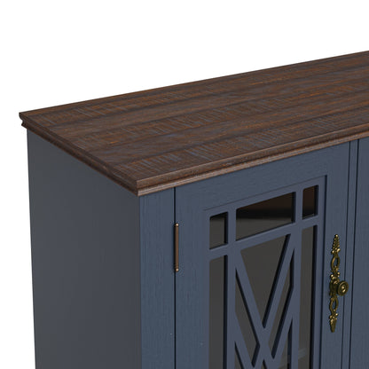 Buffet/meuble d'appoint de cuisine en bois de style vintage - Largeur : 63 pouces