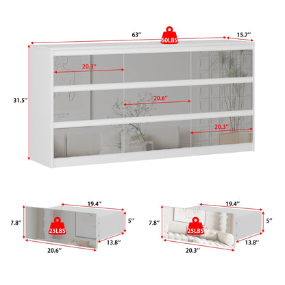 Commode d'appoint 63W à 9 tiroirs pour salon ou chambre