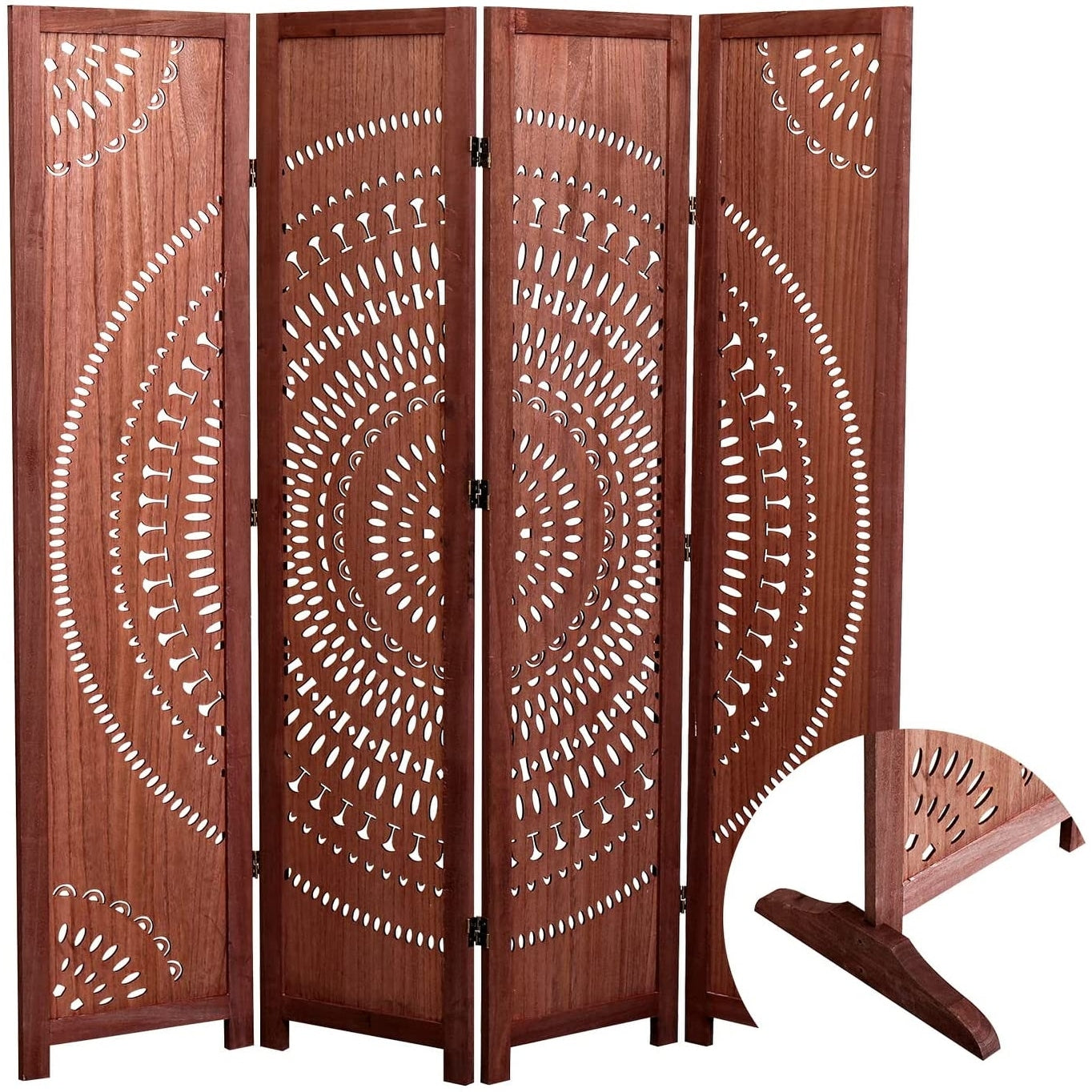 Paravent pliant en bois massif de 65 pouces de haut