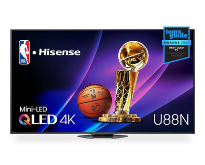 Hisense 85 QLED Mini LED 4K UHD HDR10+ Dolby Vision 144 Hz Google Smart TV (85U88N) | Téléviseur intelligent QLED à mini DEL de Hisense UHD 4K de 85 pouces à 144 Hz avec HDR10+, Dolby VisionMC et Google TVMC (85U88N)