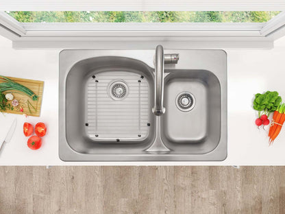 Ancona Tusca Series 33 60/40 Dual Mount Kitchen Sink - AN-3342|Évier de cuisine sous plan ou en surface (60/40) Ancona de série Tusca de 33 po - AN-3342|D77G8DE9