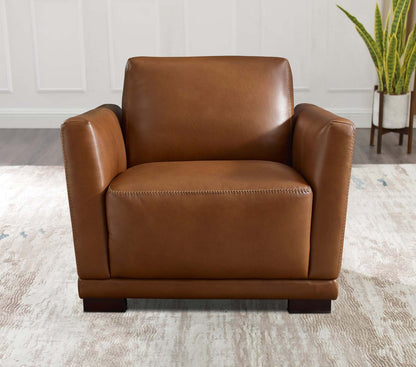 Fauteuil Oslo en cuir de Hydeline - muscade