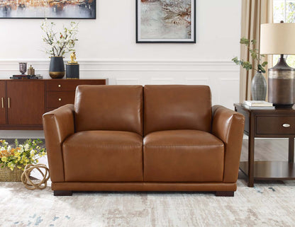 Hydeline Oslo Leather Loveseat - Nutmeg|Causeuse Oslo en cuir de Hydeline - muscade