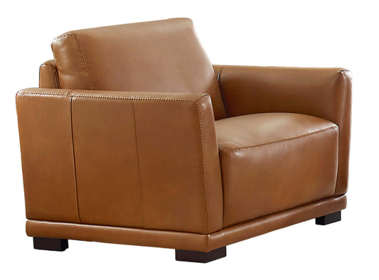 Fauteuil Oslo en cuir de Hydeline - muscade