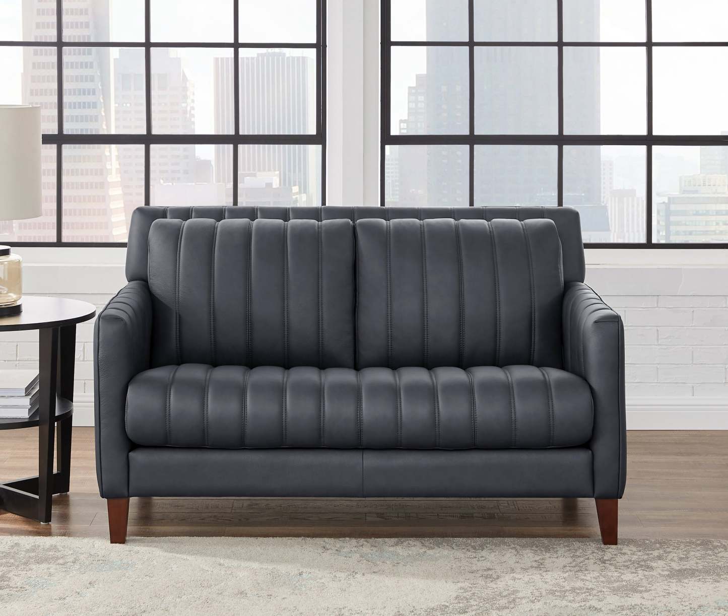 Hydeline Archer Leather Loveseat - Bleu|Cause Archer en cuir de Hydeline - bleue