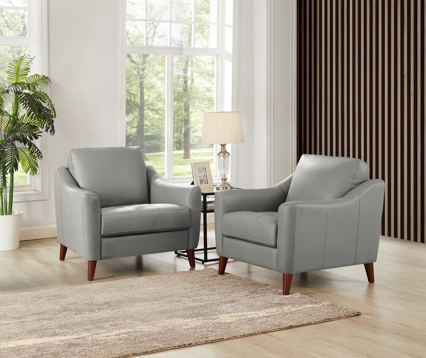 Fauteuil Ersa de Hydeline en cuir - gris