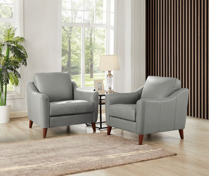 Fauteuil Ersa de Hydeline en cuir - gris