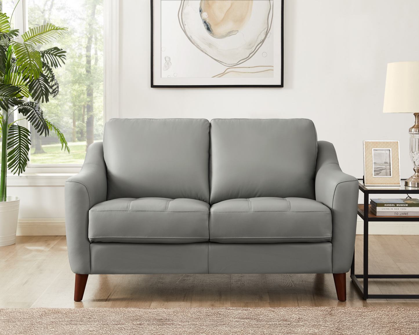 Hydeline Ersa Leather Loveseat - Grey|Cause Ersa en cuir de Hydeline - grise