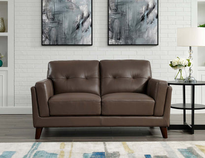 Hydeline Rowan Leather Loveseat - Brown|Cause en cuir Rowan de Hydeline - brune