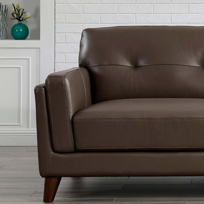 Hydeline Rowan Leather Loveseat - Brown|Cause en cuir Rowan de Hydeline - brune