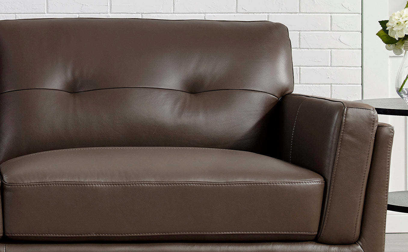 Hydeline Rowan Leather Loveseat - Brown|Cause en cuir Rowan de Hydeline - brune