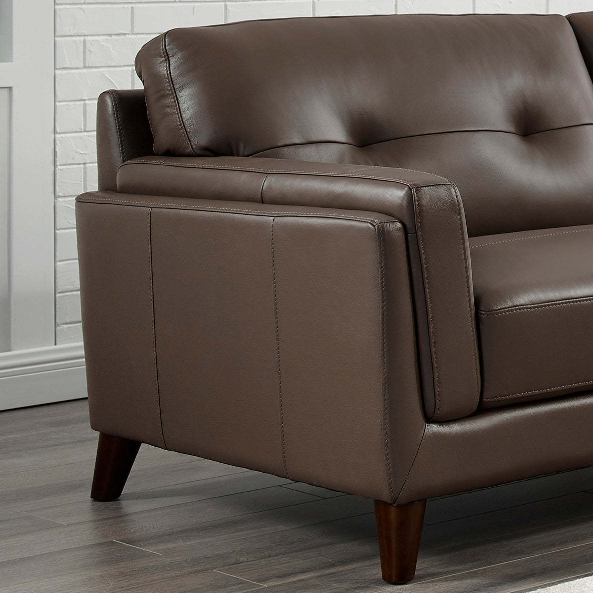 Hydeline Rowan Leather Loveseat - Brown|Cause en cuir Rowan de Hydeline - brune